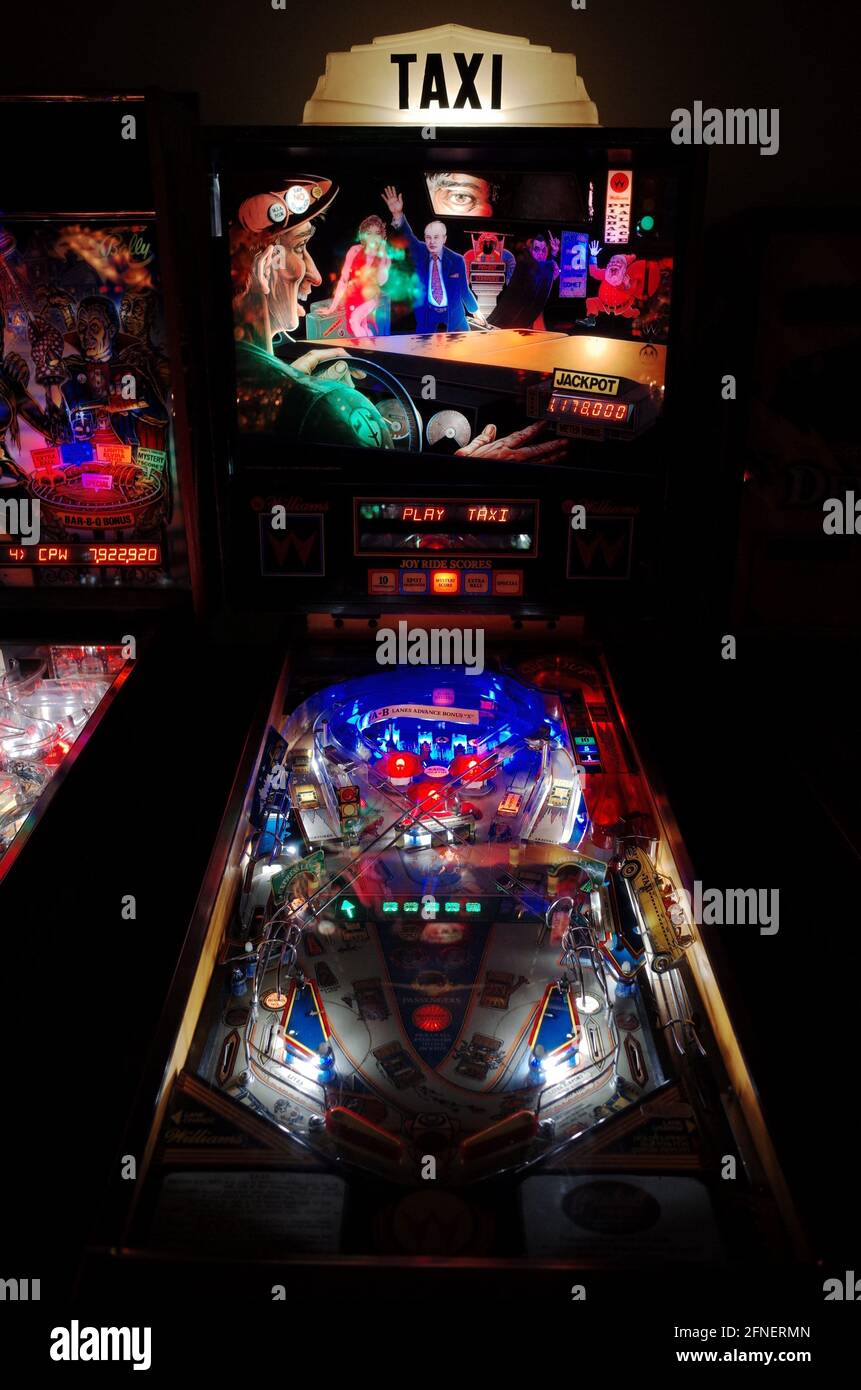 Taxi Driver, Williams, 1988, pinball machine in an arcade in Ottawa