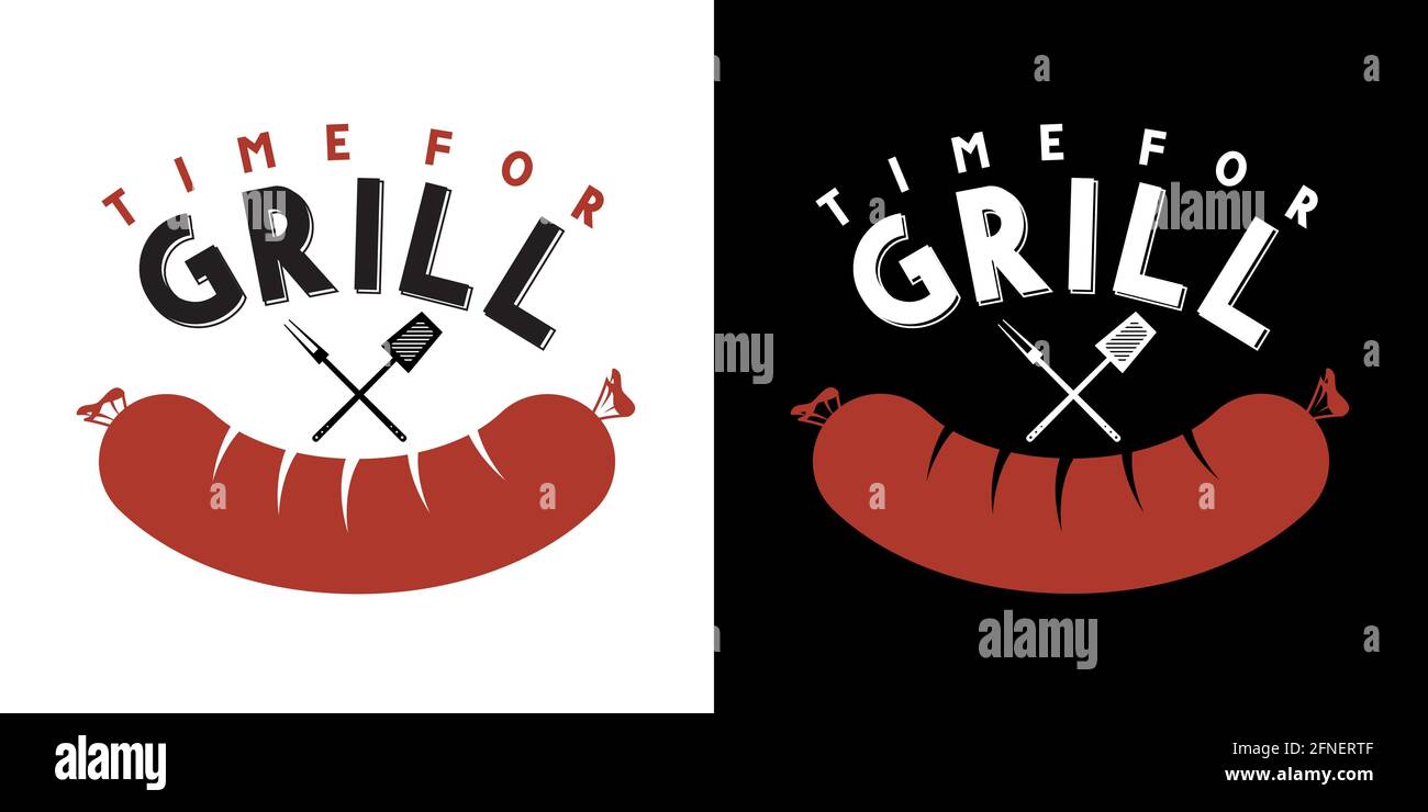 Grilled sausage - vector logo Stock Vector
