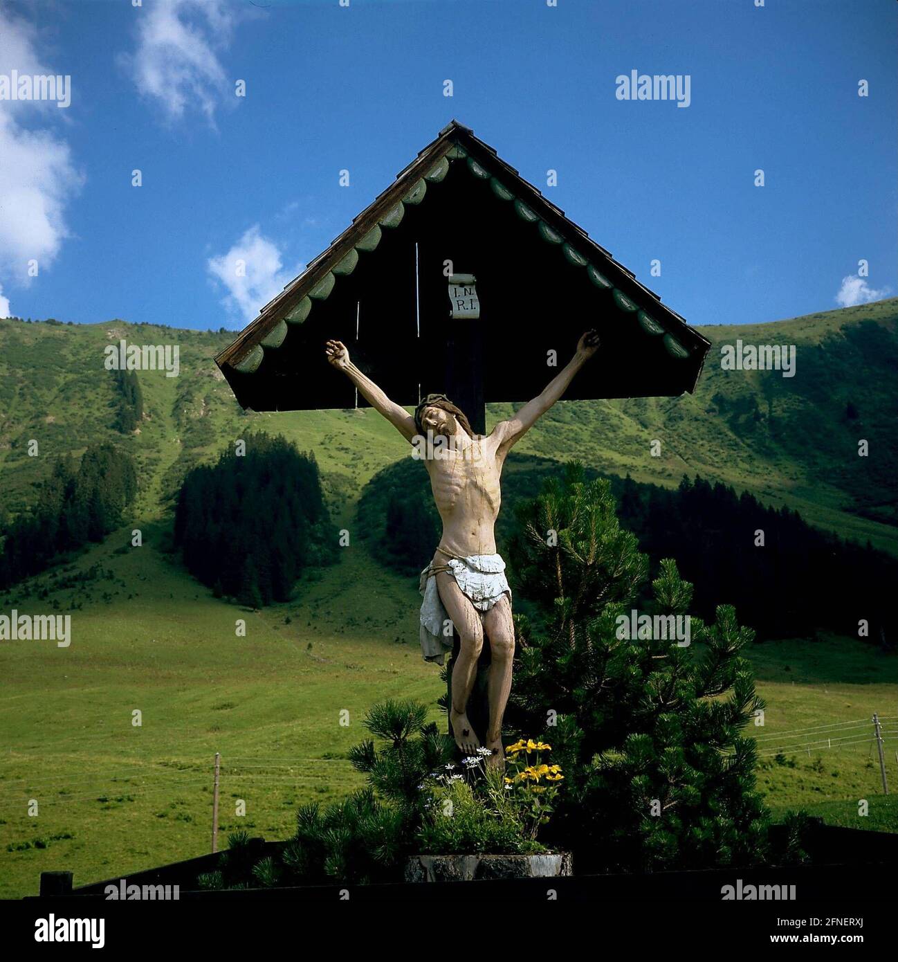 Way cross near Riezlern in the Kleines Walsertal. [automated translation] Stock Photo