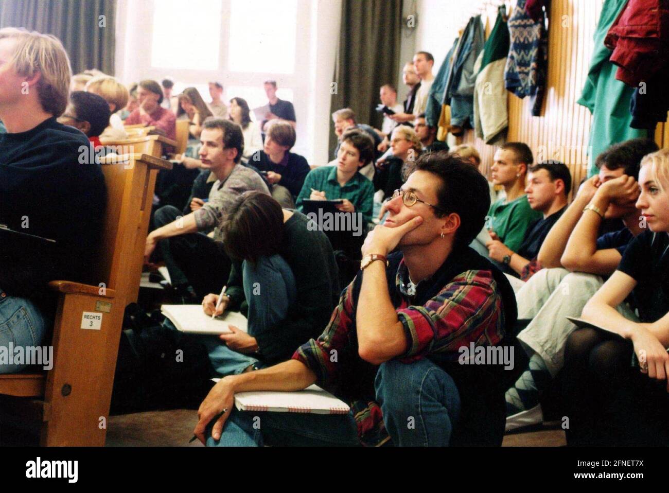 Crowded business administration lecture at Berlin's Humboldt University. [automated translation] Stock Photo