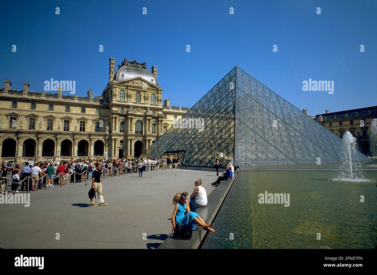 The glass pyramid in front of the Louvre in Paris. [automated