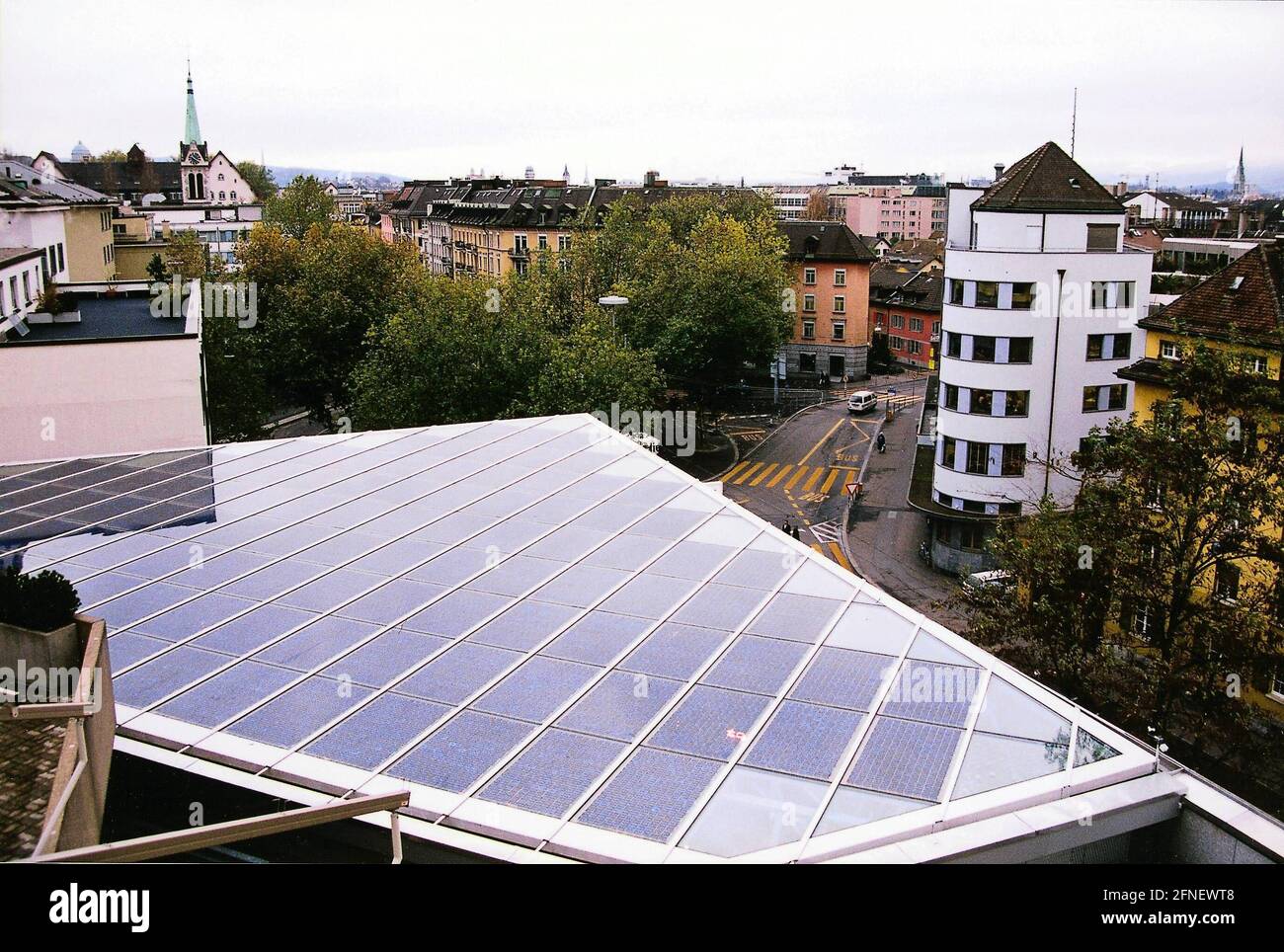 Photovoltaic system of the 'Zurich Solar Exchange' on the roof of a shopping centre [automated translation] Stock Photo