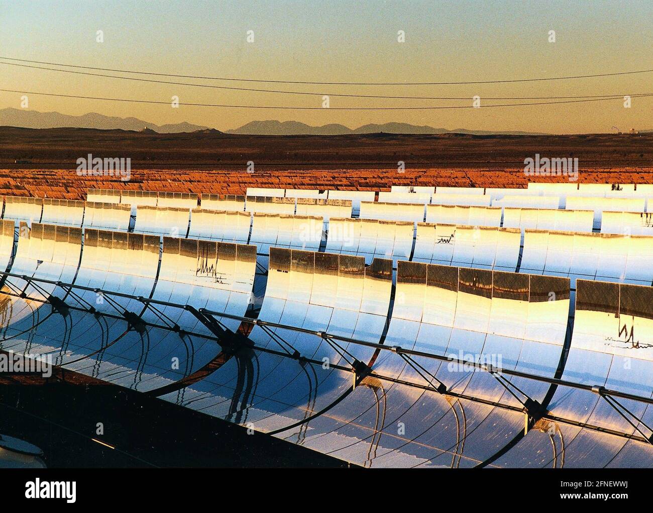 Parabolic trough power plant in the Mohave Desert [automated translation] Stock Photo