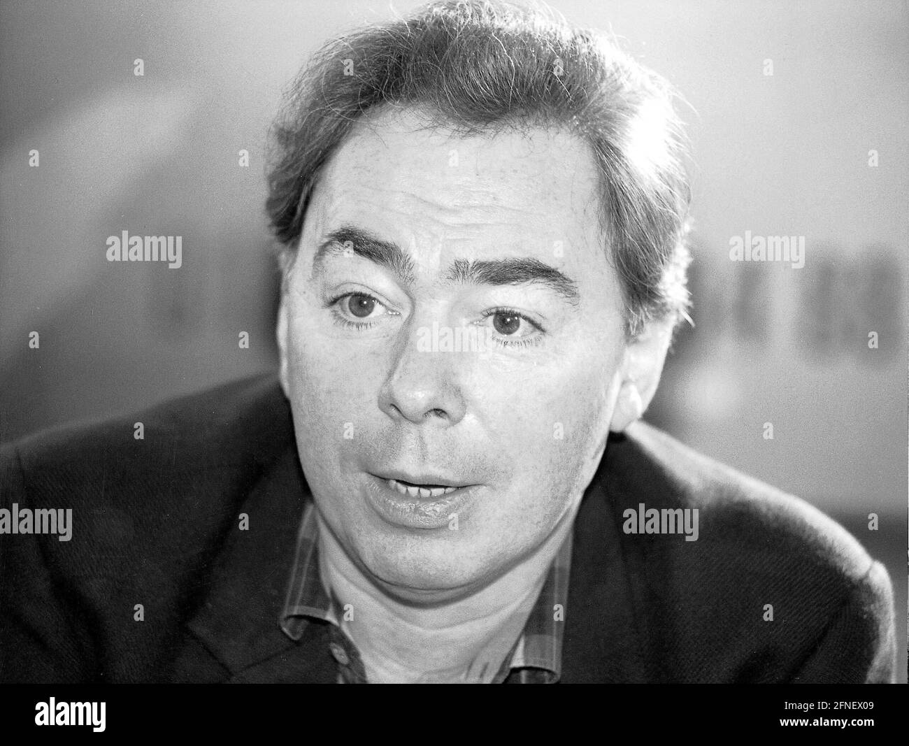 'The English star composer Andrew Lloyd Webber is the father of such important works as ''Evita'' or ''Phantom of the Opera''. With his latest musical ''Sunset Boulevard'', the 47-year-old has landed another major success. [automated translation]' Stock Photo