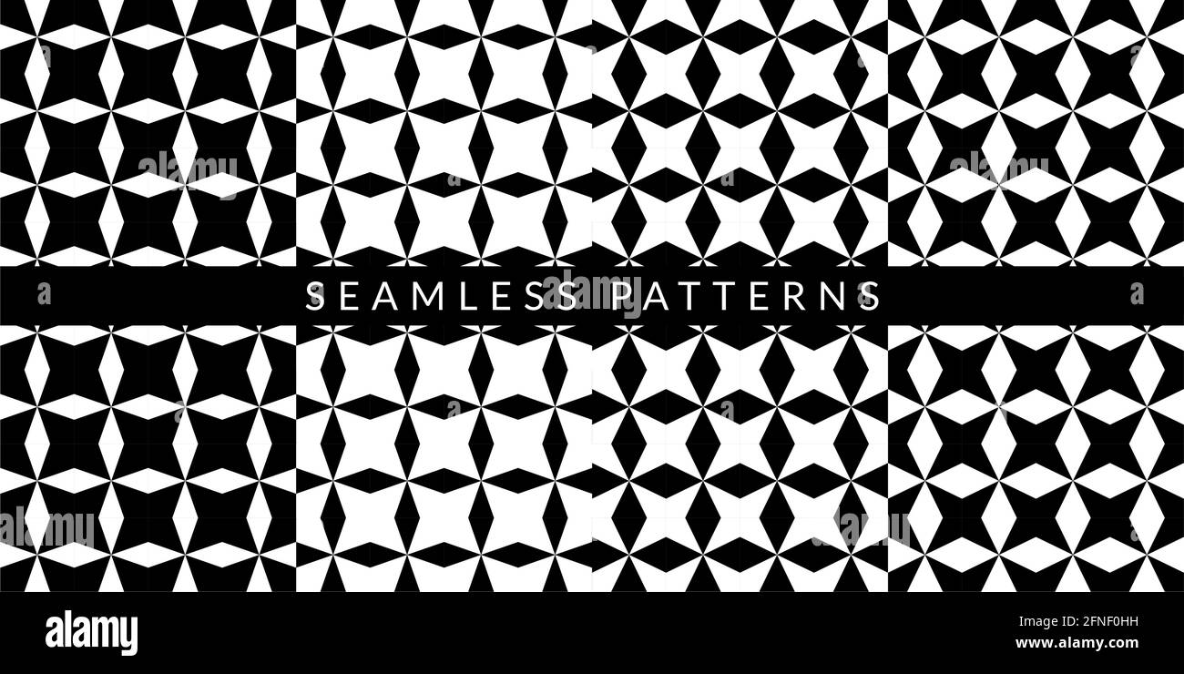 Abstract Black And White Geometric Background Patterns Vector Set Stock ...