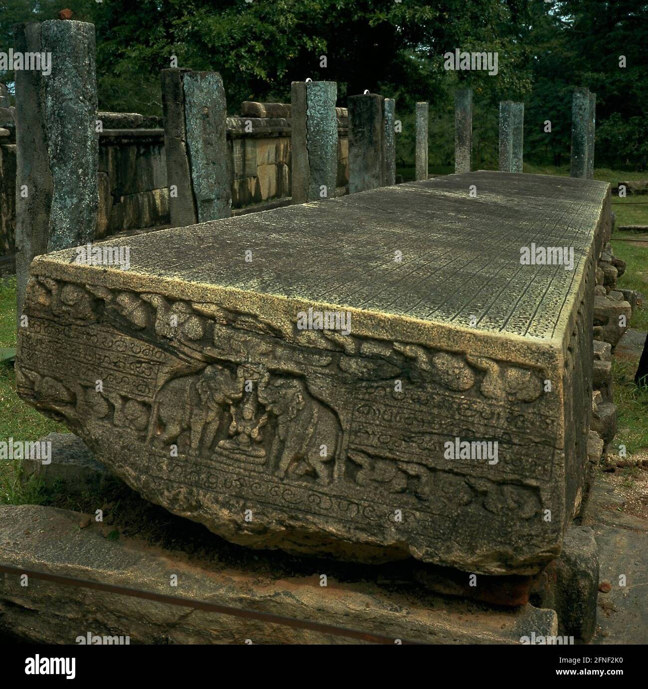 The eight meter long stone book with inscriptions about the glorious