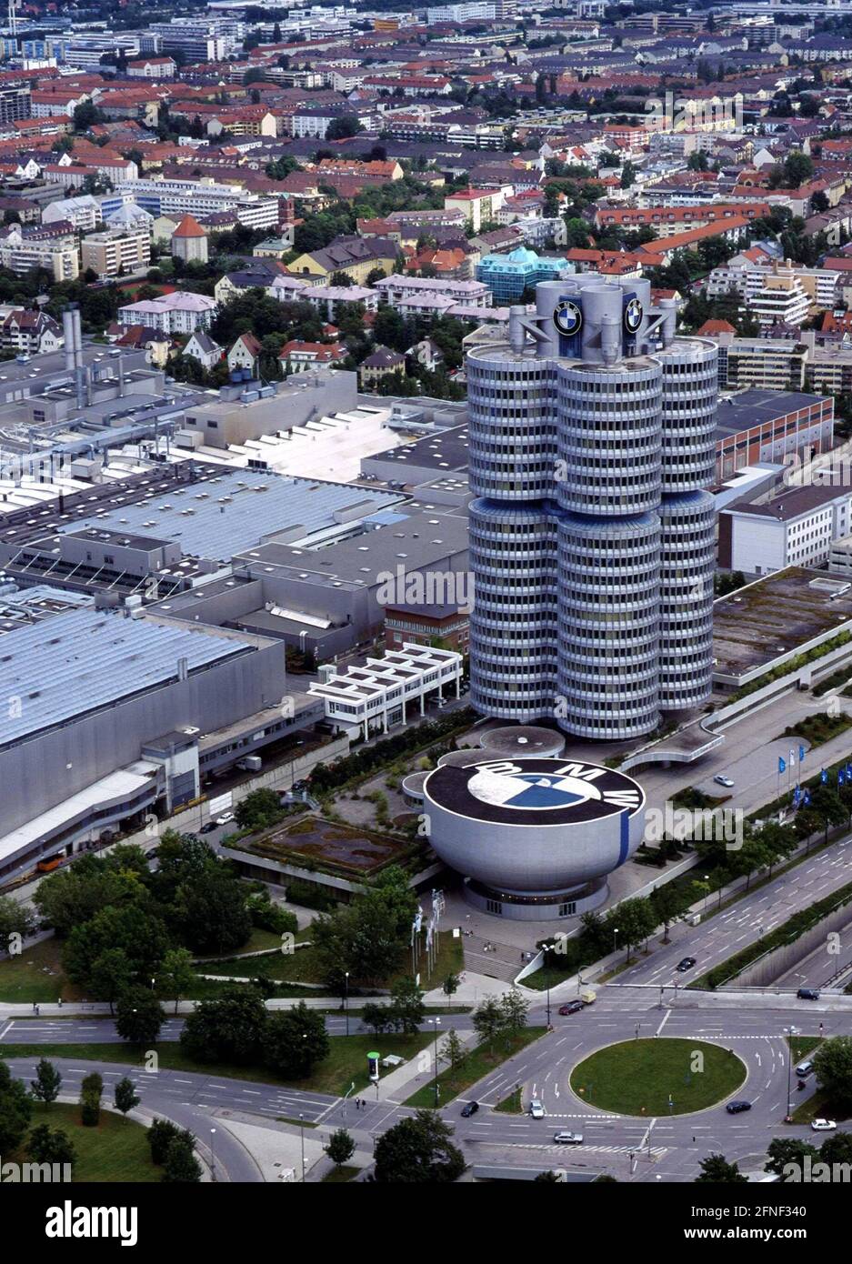 The so-called 4 Cylinder, headquarters of the BMW management at the Petuelring in Munich. [automated translation] Stock Photo