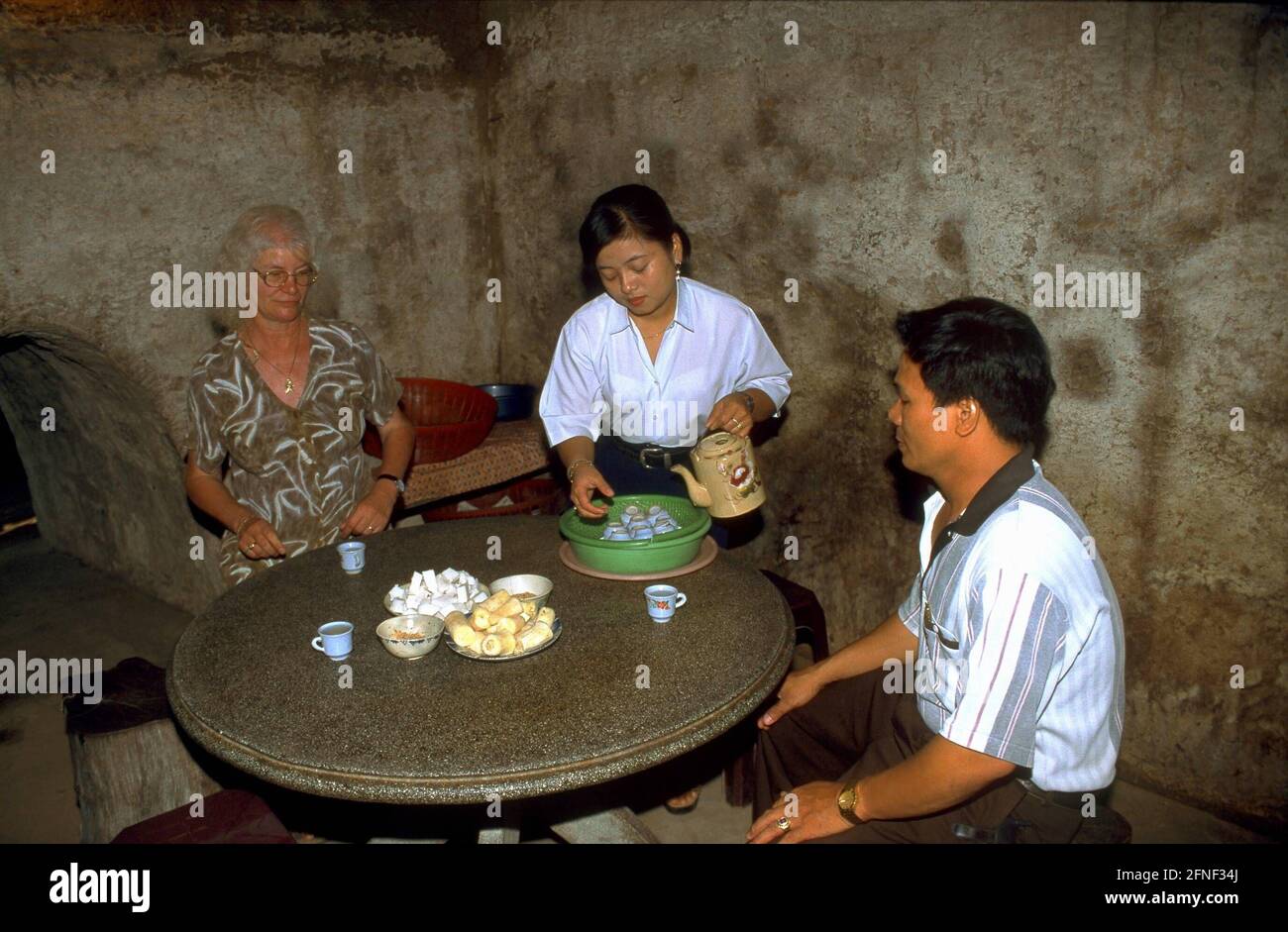 About 50 km outside Ho Chi Minh City lies the Cu Chi Tunnel, the former hideout of the Viet Cong partisans. From here, they launched the Tet Offensive in 1967 by infiltrating soldiers into Saigon through the underground tunnel system. Tourists can visit the underground rooms. [automated translation] Stock Photo