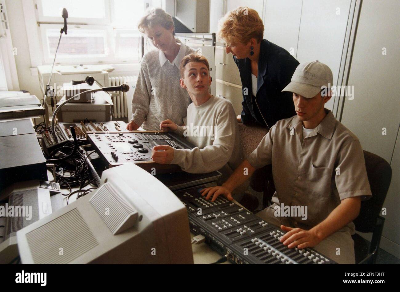 New apprenticeships: Event technology specialist training at the lighting control desk at Siemens in Berlin.n [automated translation] Stock Photo