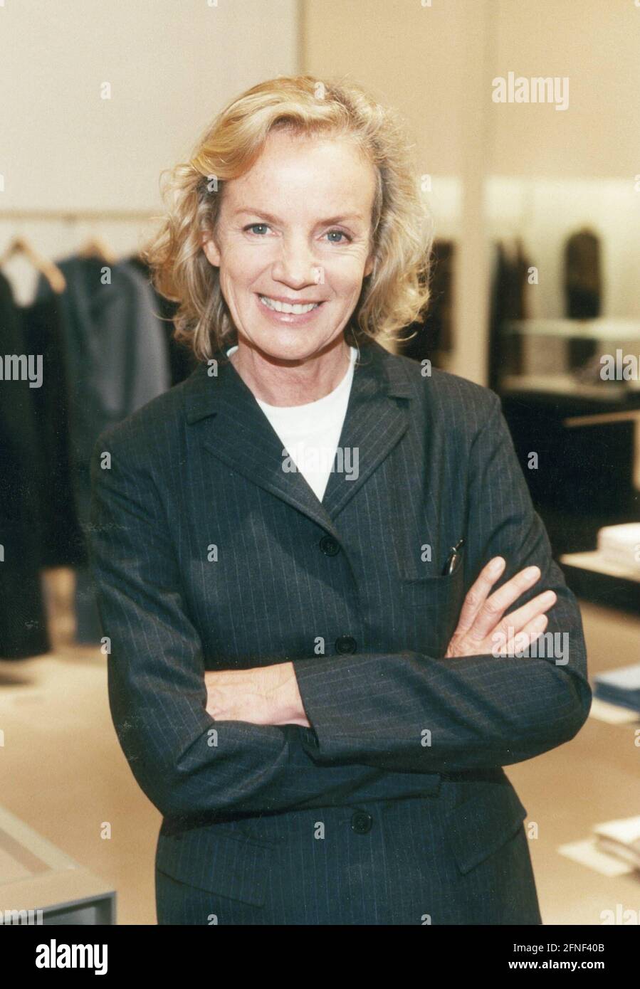 German fashion designer Jil Sander (born 1943) in her shop in