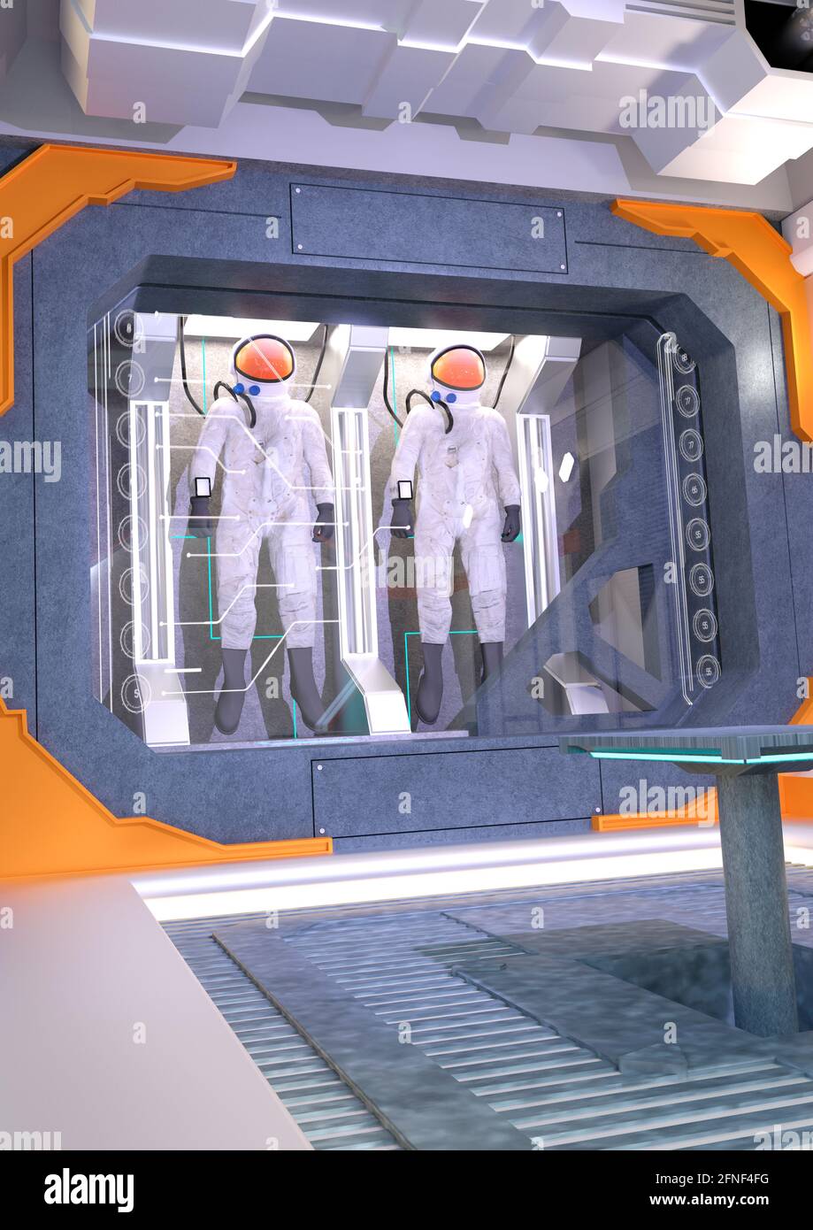3D rendering of a science fiction space station Stock Photo - Alamy