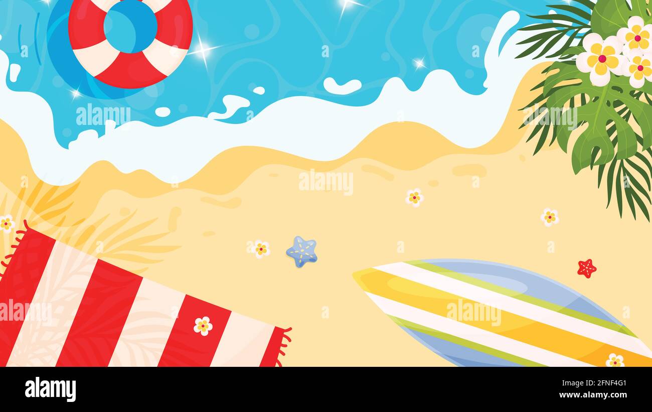 Summer beach background. Vector illustration Stock Vector Image & Art ...