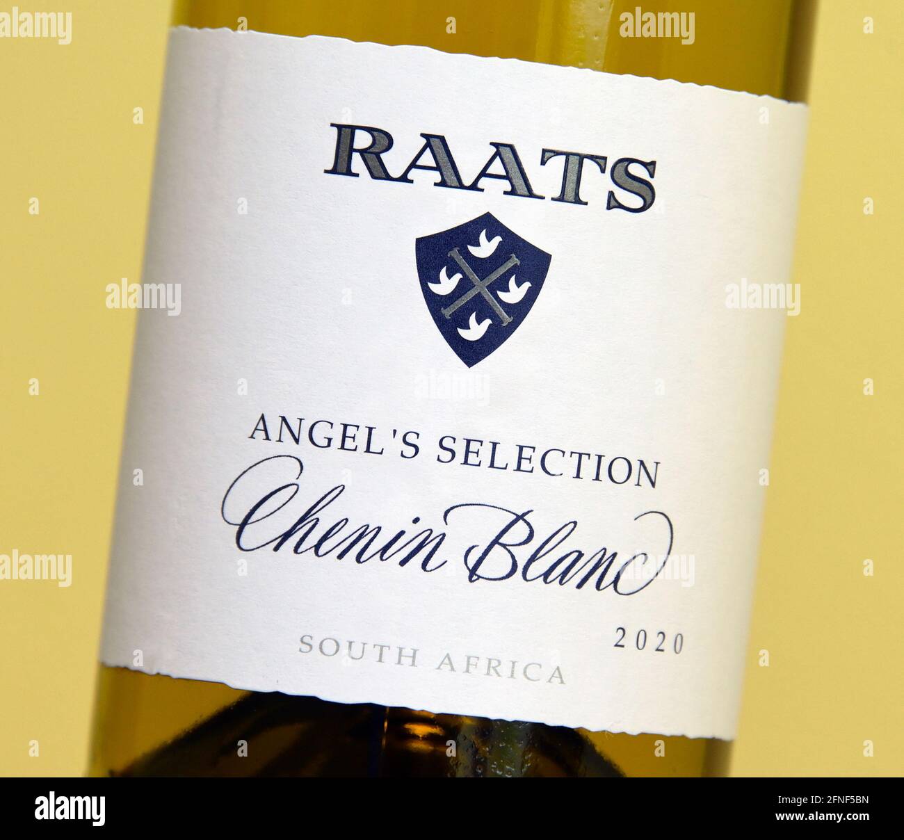 Wine label. Raats Angel's Selection Chenin Blanc. 2020. South Africa. Stock Photo