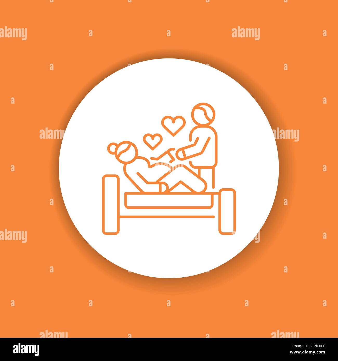 Partner childbirth color glyph icon. Pictogram for web, mobile app, promo. UI UX design element. Stock Vector