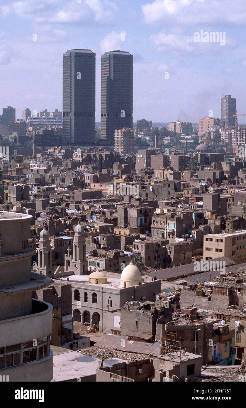 View of the center of Cairo seen from the newspaper skyscraper 'Al