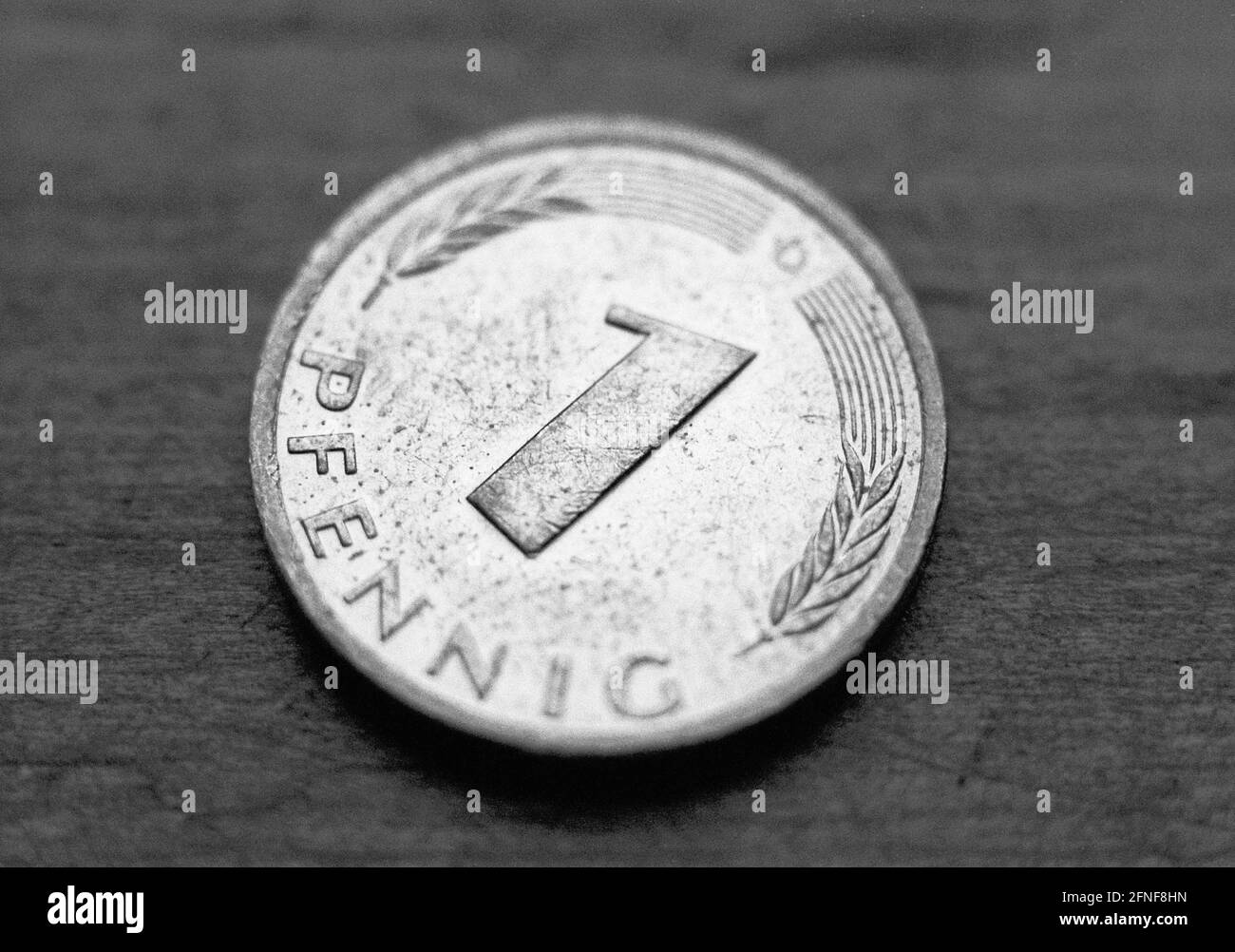 Coinage of the old currency: a penny. [automated translation] Stock ...