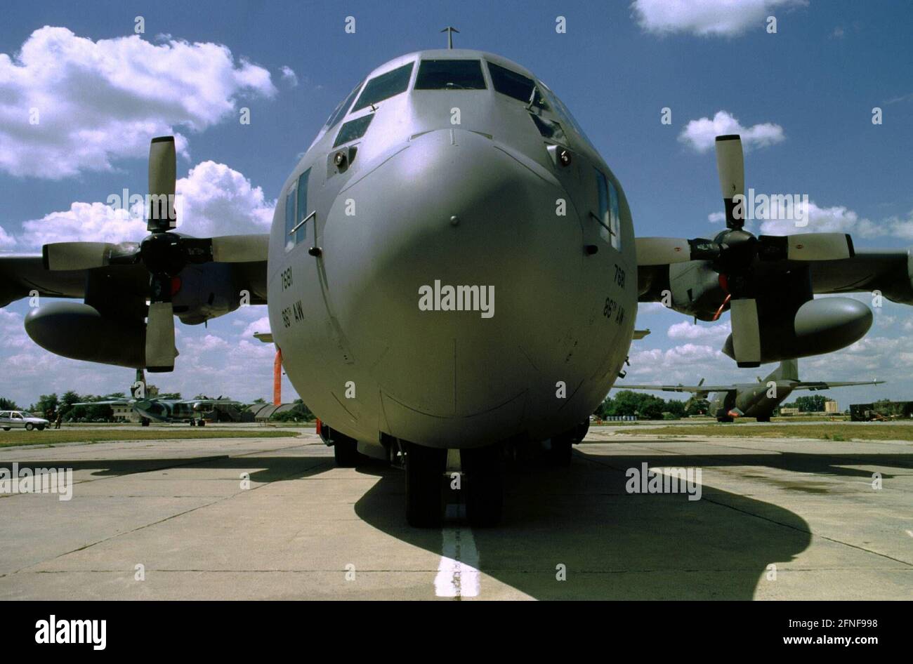 'Cooperative Chance 96'', NATO air force manoeuvre with the countries of the ''Partnership for Peace'': American wide-body transport aircraft C-130 Hercules. [automated translation]' Stock Photo