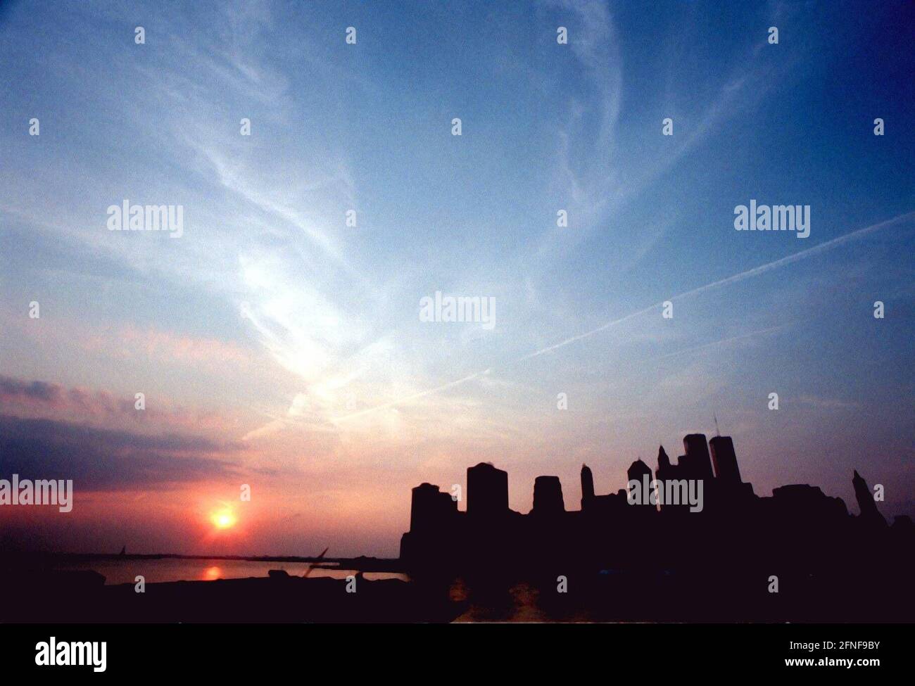 Sunset in Manhattan. [automated translation] Stock Photo