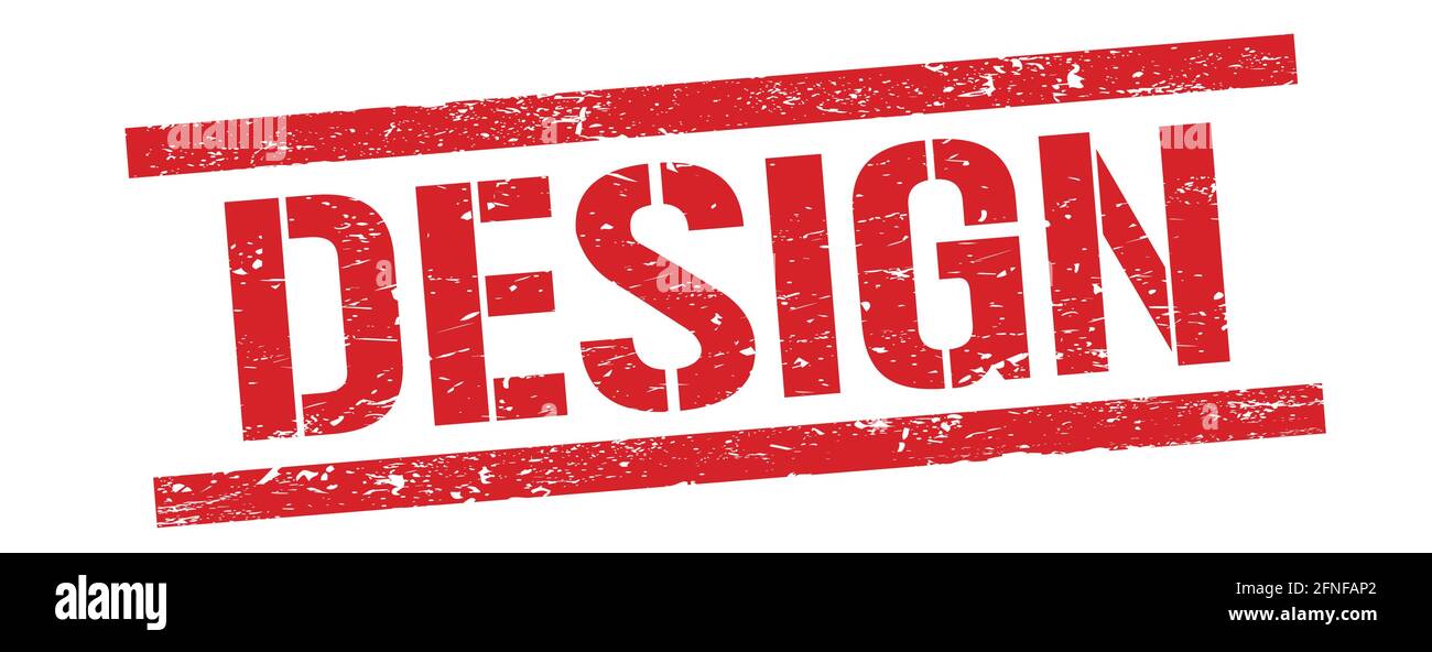 DESIGN text on red grungy rectangle stamp sign Stock Photo - Alamy