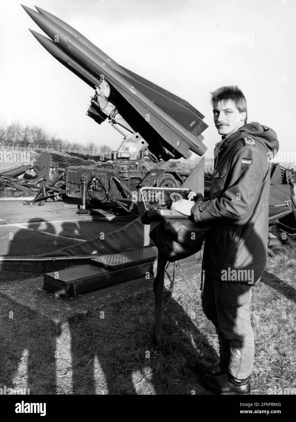 The Hawk missile was introduced into the Bundeswehr in the course of the 60s. Because of its great susceptibility to error and high complexity, it was given some joke names in the troops such as, Hinkelstein AbWurf Katapult or Heute Alles Wieder Kaputt. [automated translation] Stock Photo