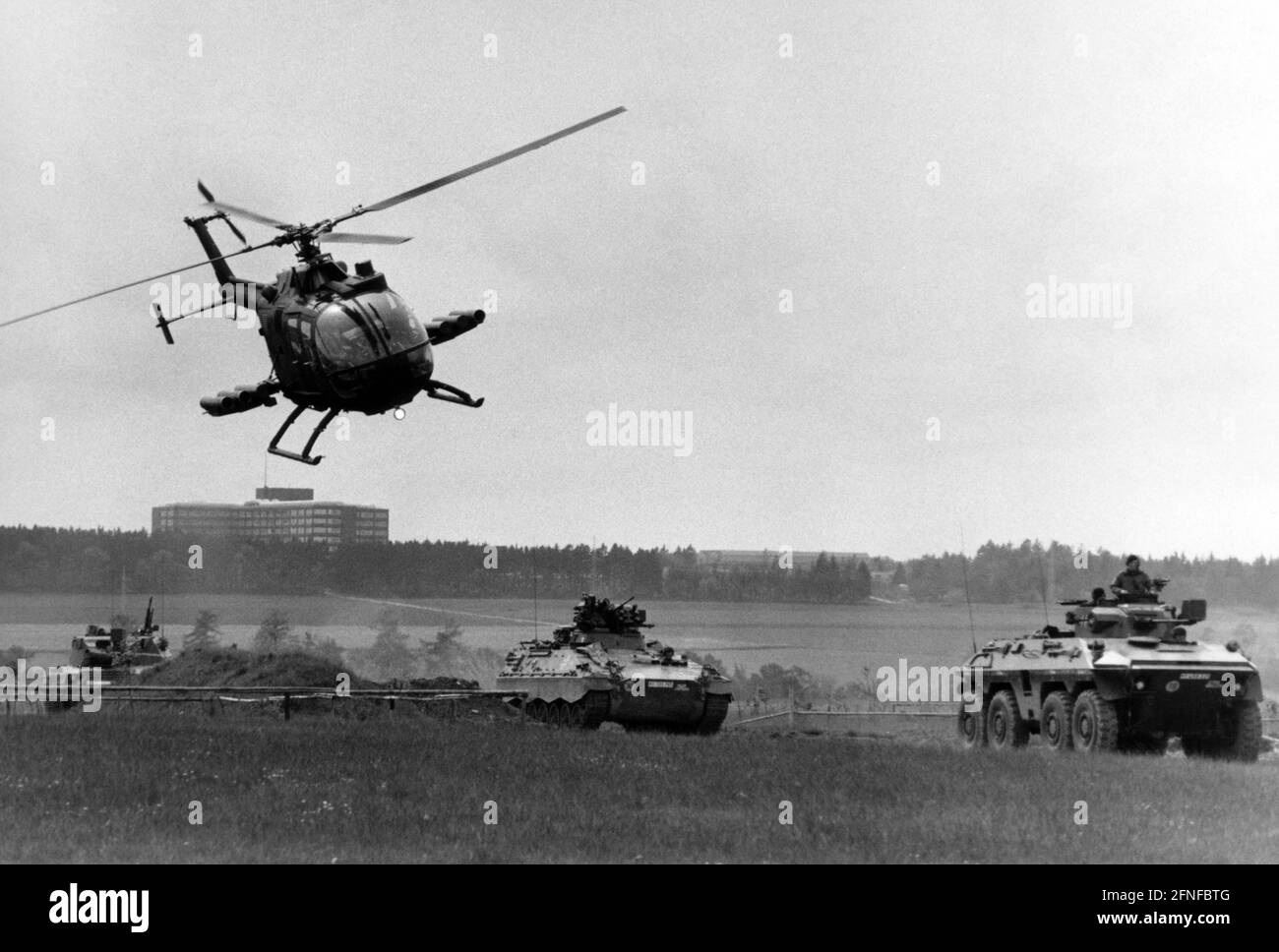 Exercise of the army pilots with the anti tank helicopter Bo 105
