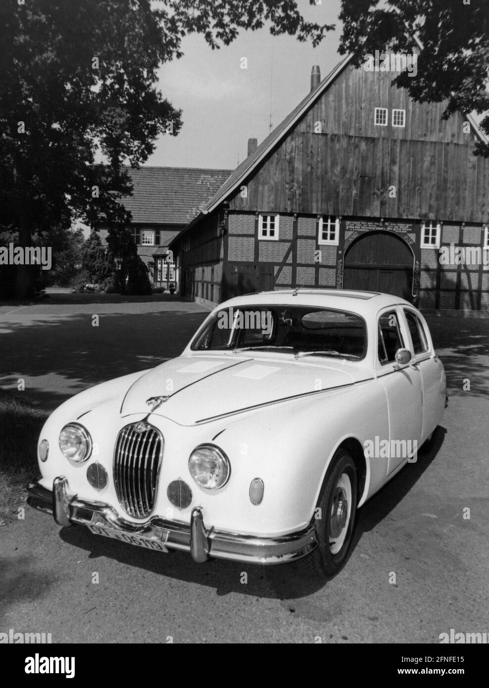 'This photo shows the Jaguar MK1, an English sports car that Heinz Rühmann used to own. Rühmann also drove this type of car in his film ''Quax, der Bruchpilot''. [automated translation]' Stock Photo