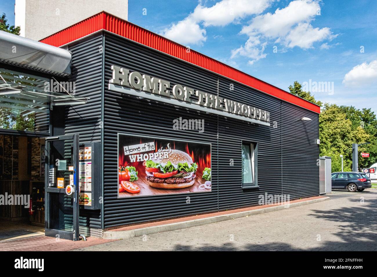 Burger King Drive In fast food outlet in Landsberger Allee 119, Prenzlauer Berg, Berlin Stock