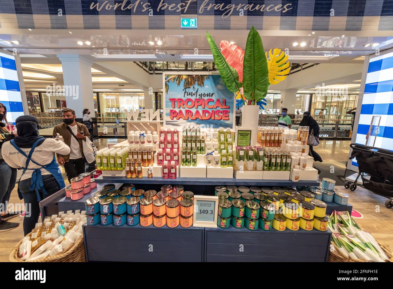 Dubai, United Arab Emirates May 12, 2021, the Bath & Body Works retails shop at Mall of