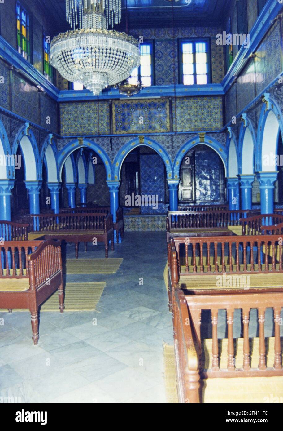 "The synagogue ""La Griba"" on Djerba holds historical Torah scrolls. [automated translation]" Stock Photo