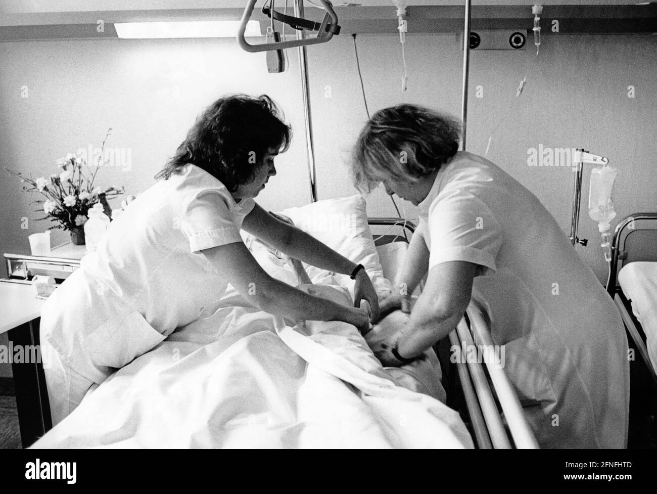 Two nurses hospital Black and White Stock Photos & Images - Alamy