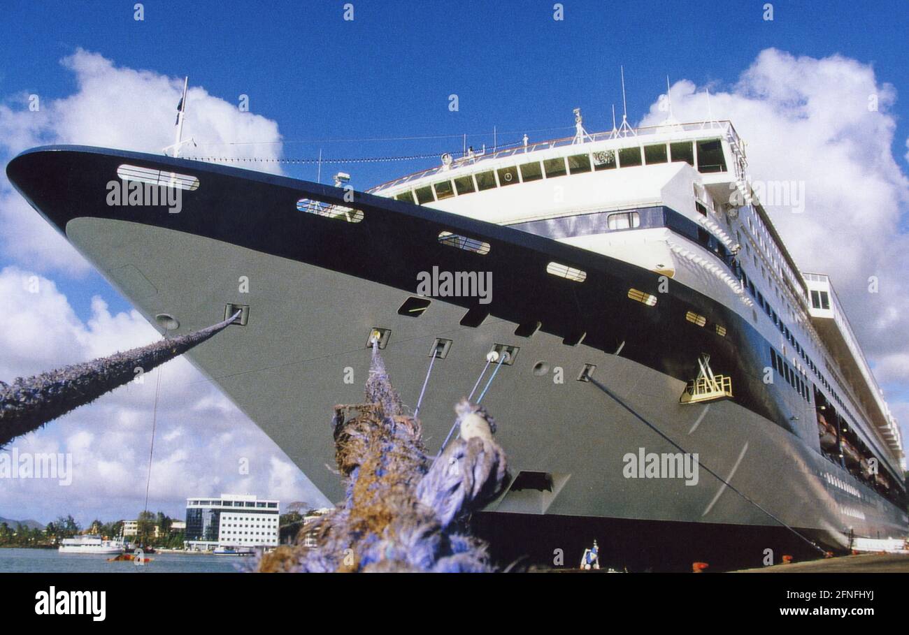 'Bow of the cruise ship Galaxy. Today, the Galaxy sails as ''Mein Schiff 1'' for TUI. [automated translation]' Stock Photo