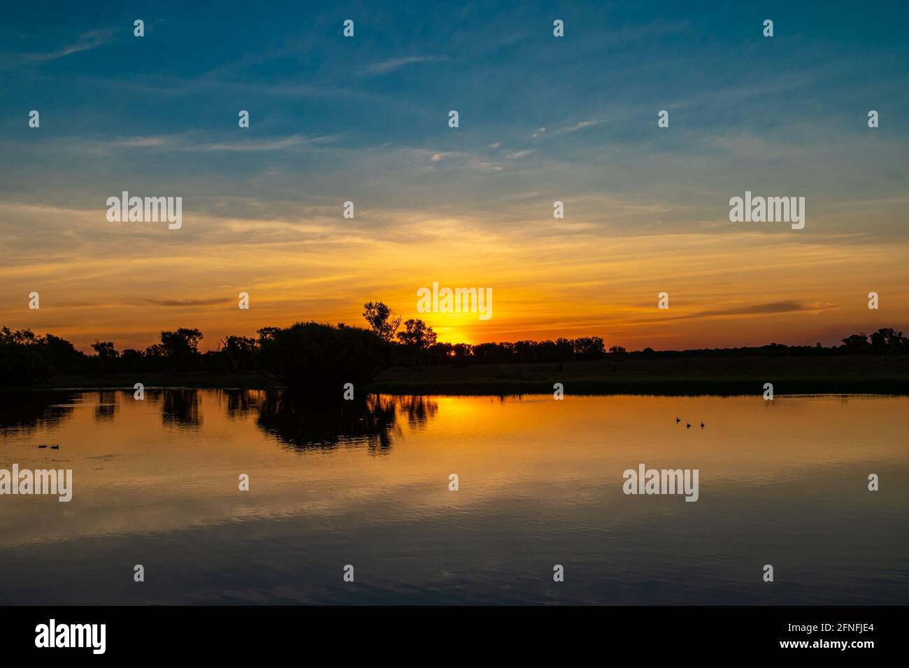 Sunset at Yellow Water (Ngurrungurrudjba) billabong in Kakadu National ...