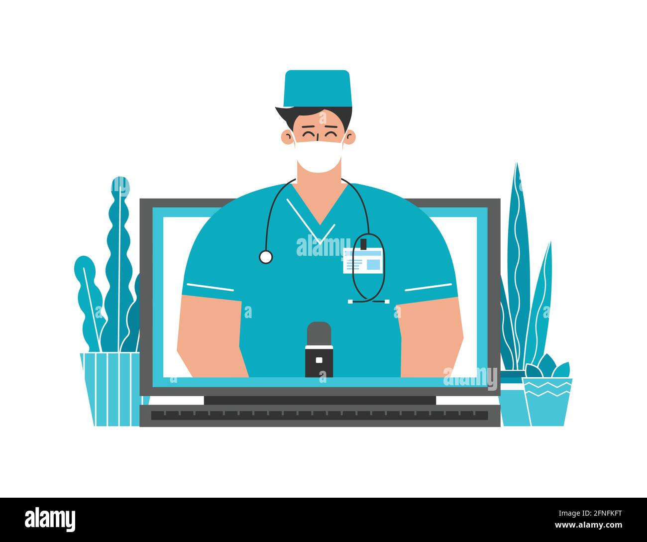 Telehealth nurse Stock Vector Images Alamy