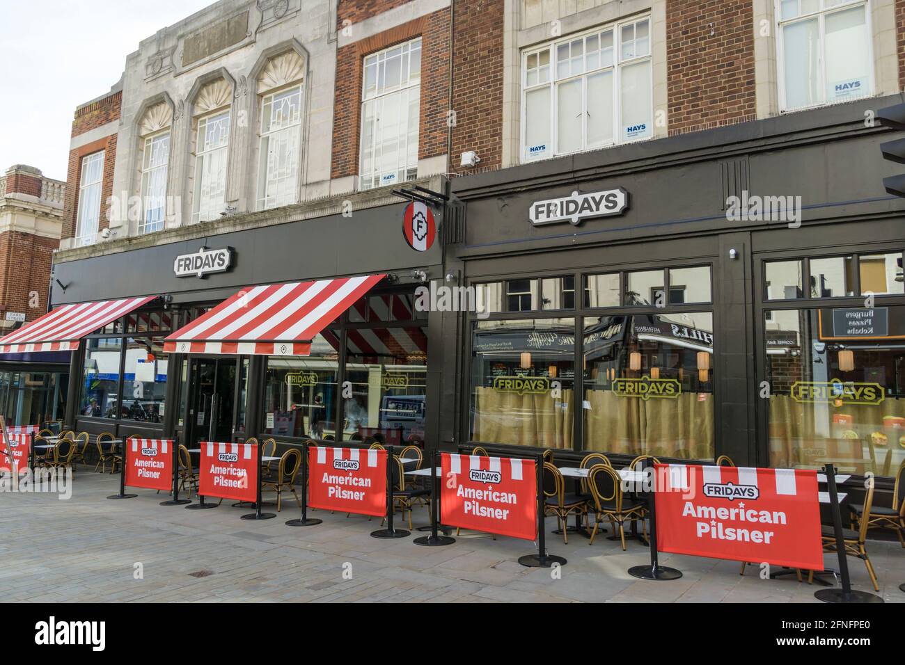 Fridays restaurant and bar opening 19th May 2021 High street Lincoln city Stock Photo