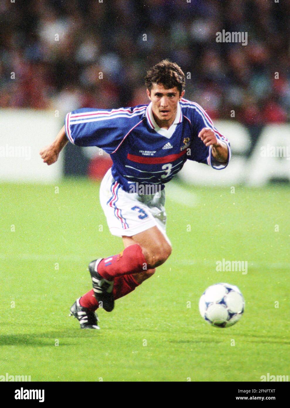World Cup 1998 in France. France - South Africa 3:0 / 12.06.1998 in Marseille. Bixente Lizarazu France Action [automated translation] Stock Photo
