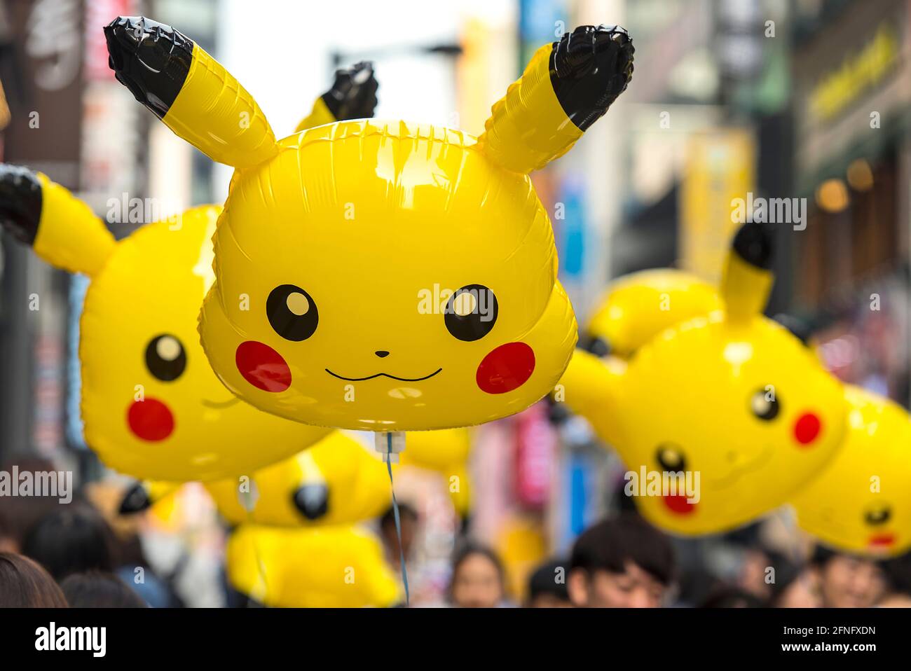 SEOUL - SEPT 24: A big balloon - Pikachu figure from Pokemon anime in Seoul on September 24. 2016 in South Korea Stock Photo