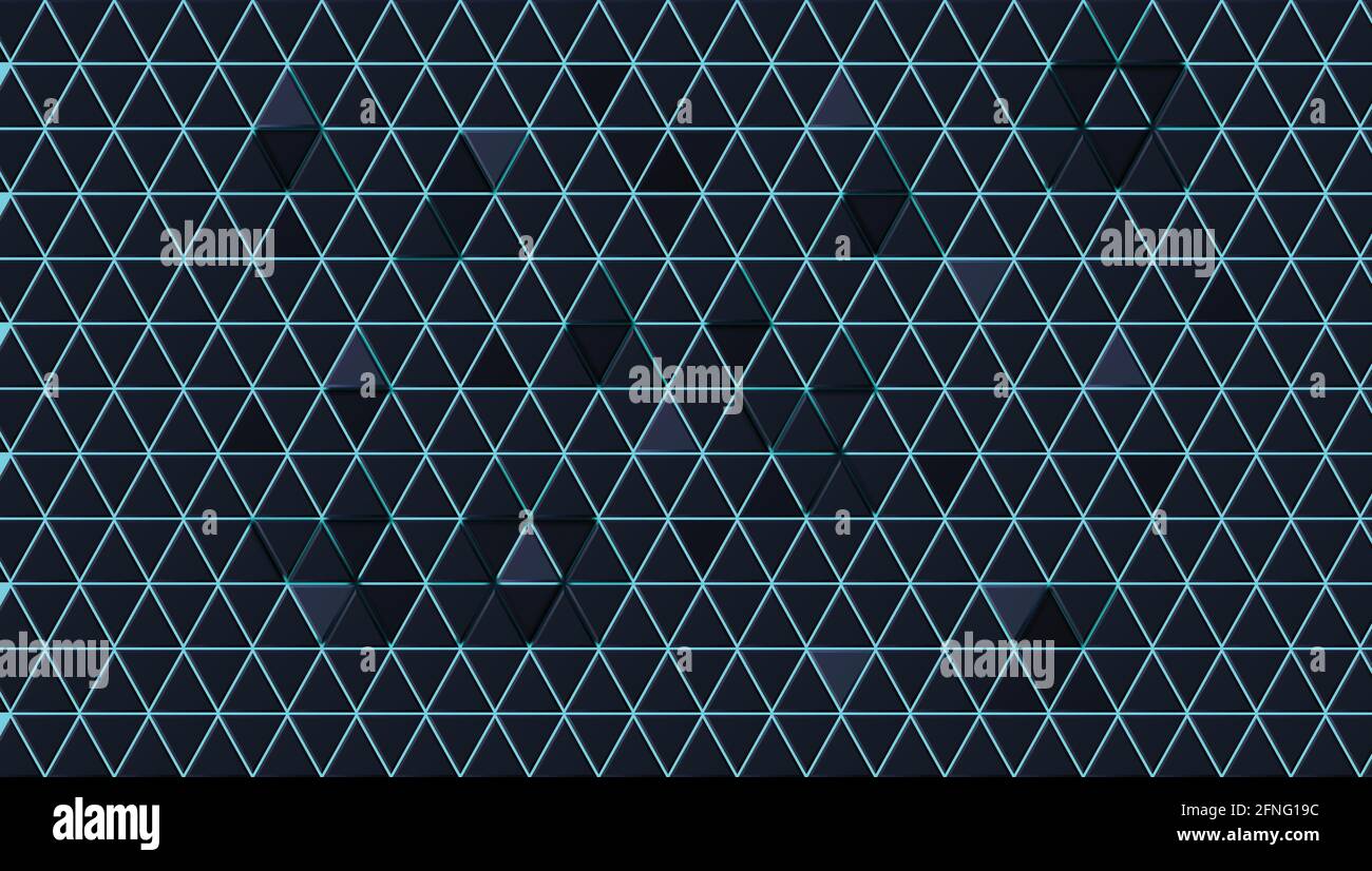 Blue backdrop and 3D triangles abstract wallpaper Stock Vector