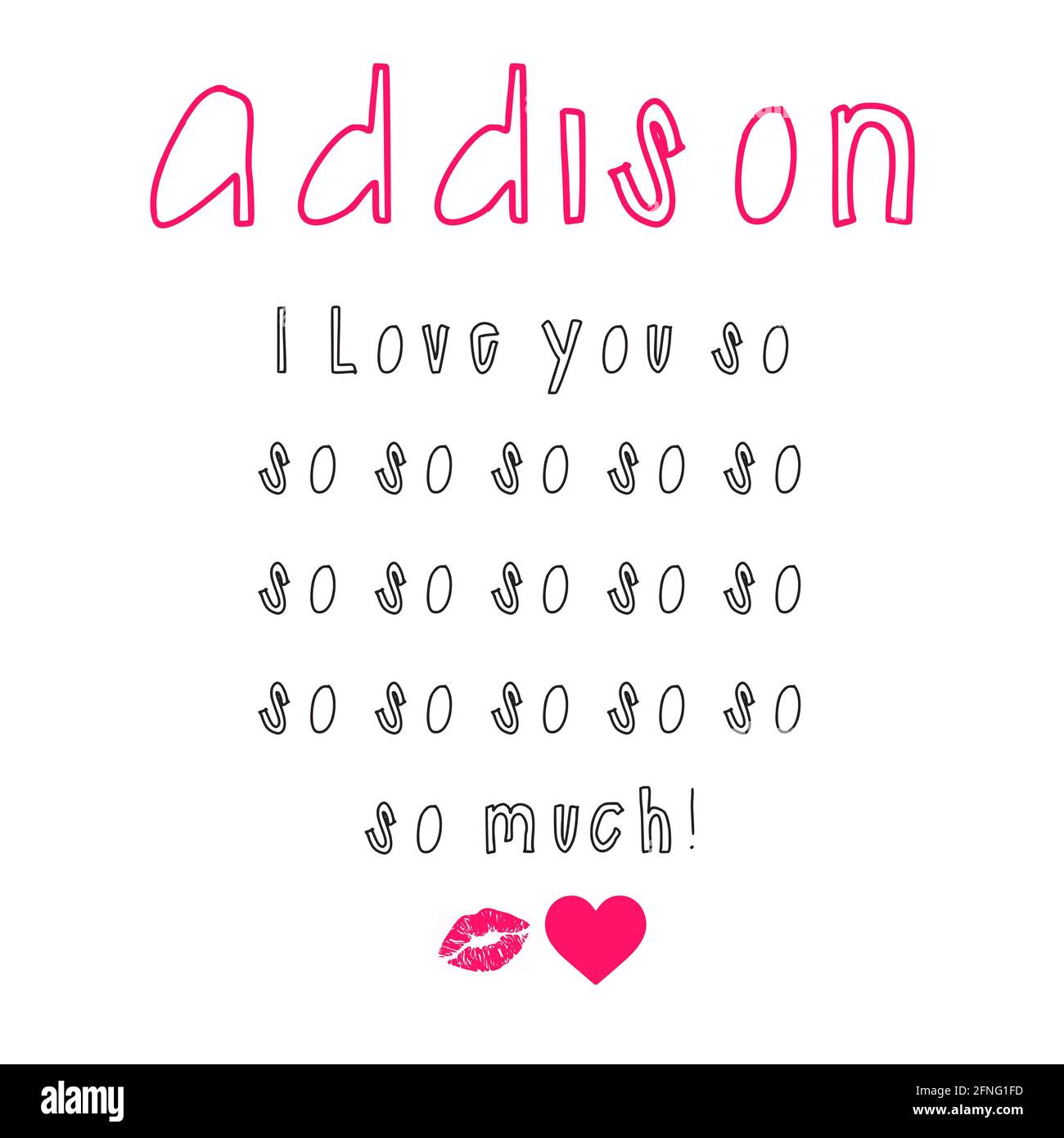 addison girl name Stock Photo