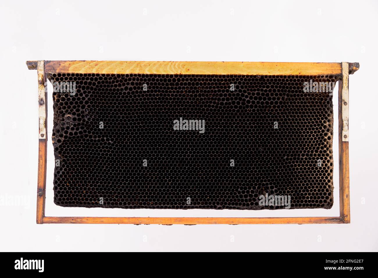 Old bee frame on white background Stock Photo Alamy
