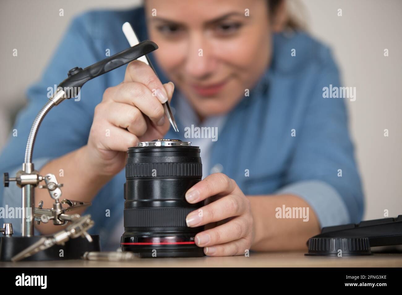 Someone Using Optical Microscope Technician using optical microscope hi-res stock photography and images ...
