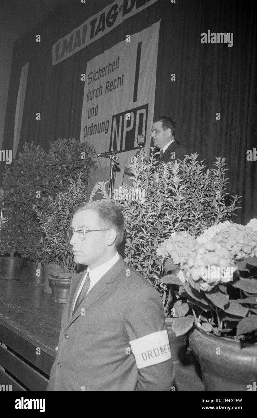 NPD rally at the Schwabingerbräu in Munich on the occasion of Labour Day on 1 May 1969. [automated translation] Stock Photo