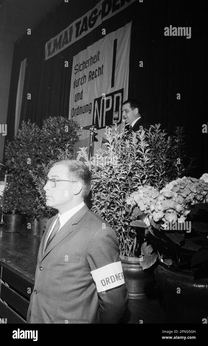 NPD rally at the Schwabingerbräu in Munich on the occasion of Labour Day on 1 May 1969. [automated translation] Stock Photo