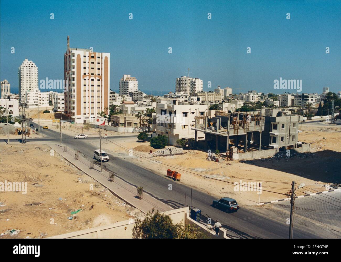 View of the city of Gaza in the Gaza Strip. [automated translation] Stock Photo