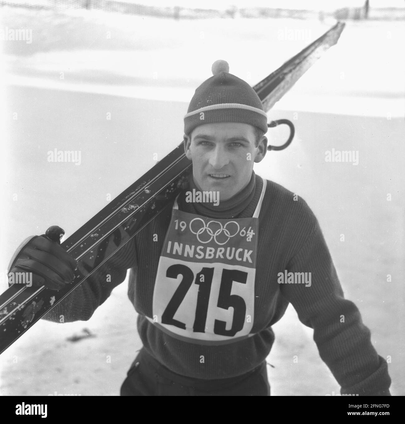 1964 Winter Olympics in Innsbruck. Ski jumping Helmut Recknagel (GDR) 22.01.1964. [automated