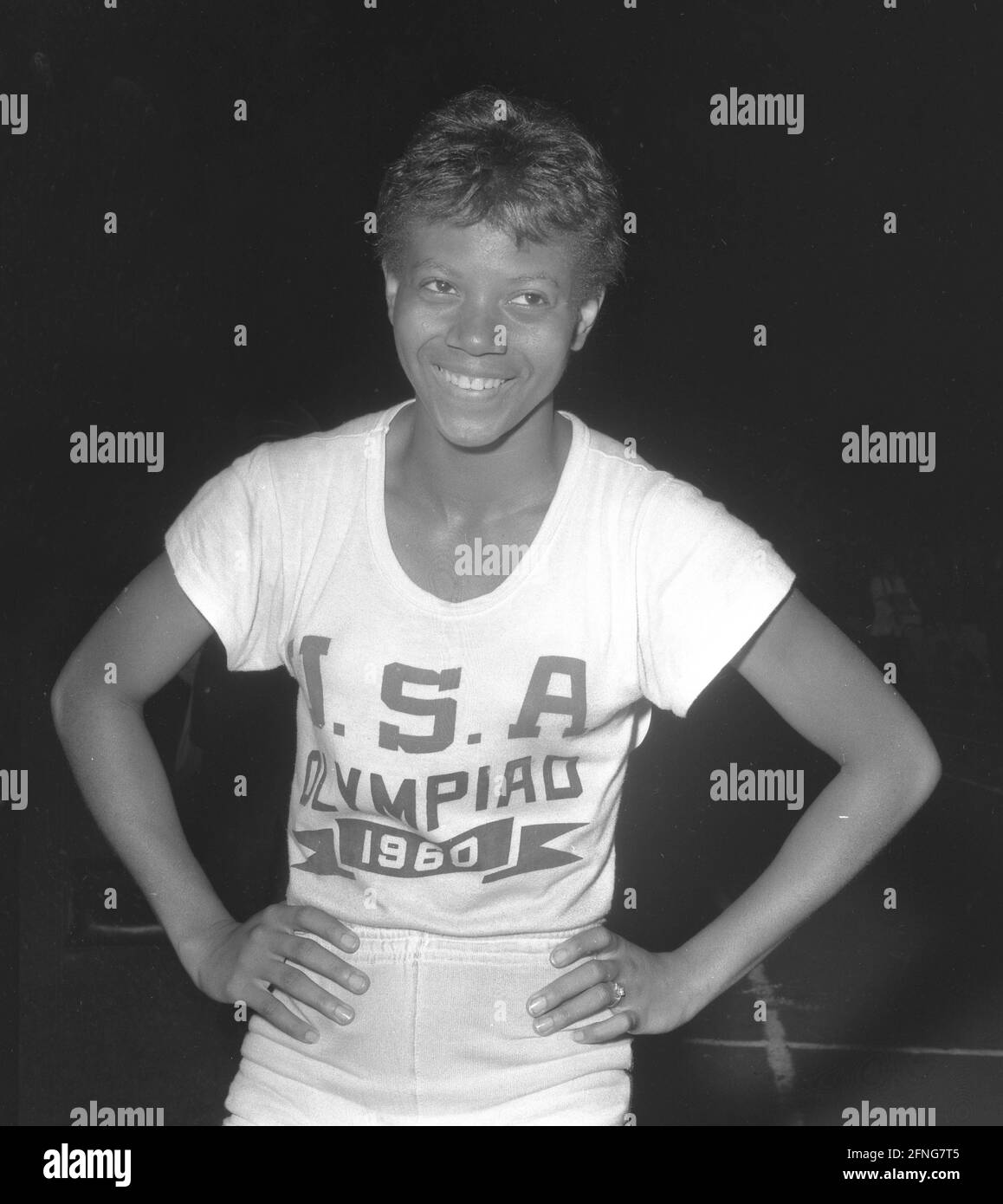 1960 Summer Olympics in Rome. Athletics: Wilma Rudolph (USA). [automated translation] Stock Photo