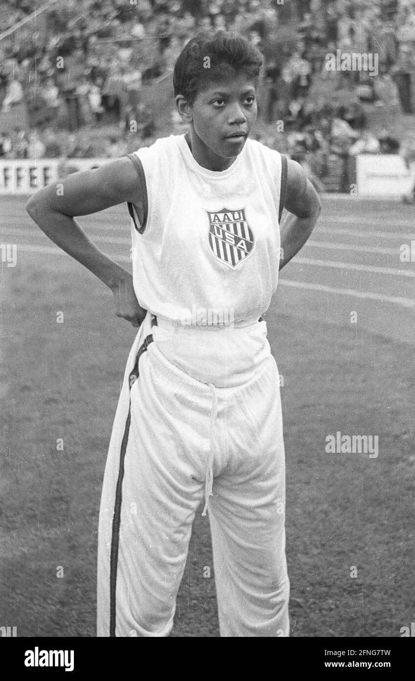 Athletics competition: Germany - USA on 19.07.1961 in Stuttgart. Wilma Rudolph (USA). [automated translation] Stock Photo