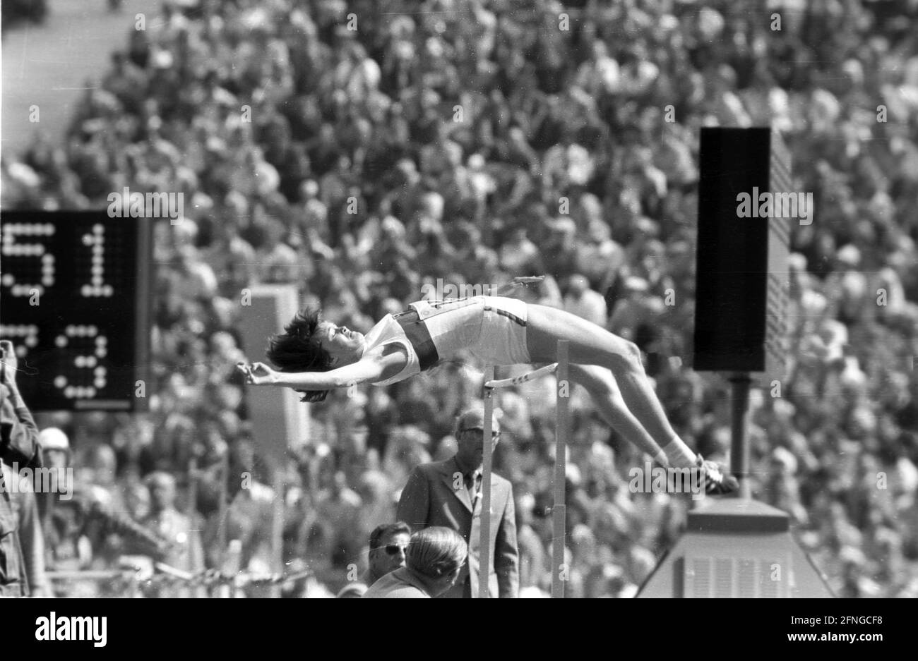 Olympic Games 1972 in Munich. High jump: Ulrike Meyfarth (Germany) Gold 04.09.1972. [automated translation] Stock Photo