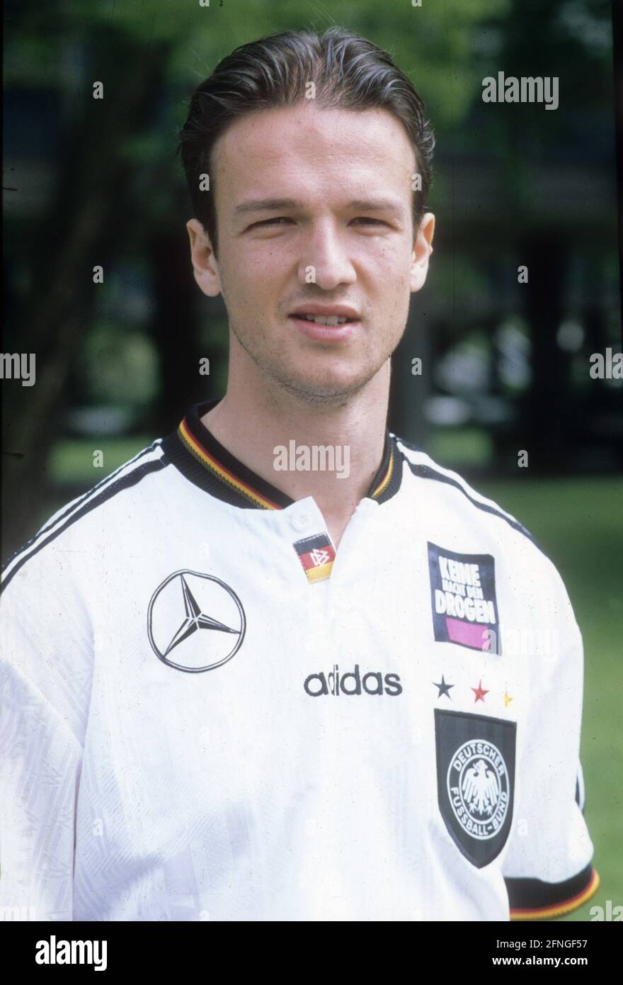 Fredi Bobic, portrait, German national team 21.05.1996 in Cologne.  [automated translation] Stock Photo - Alamy
