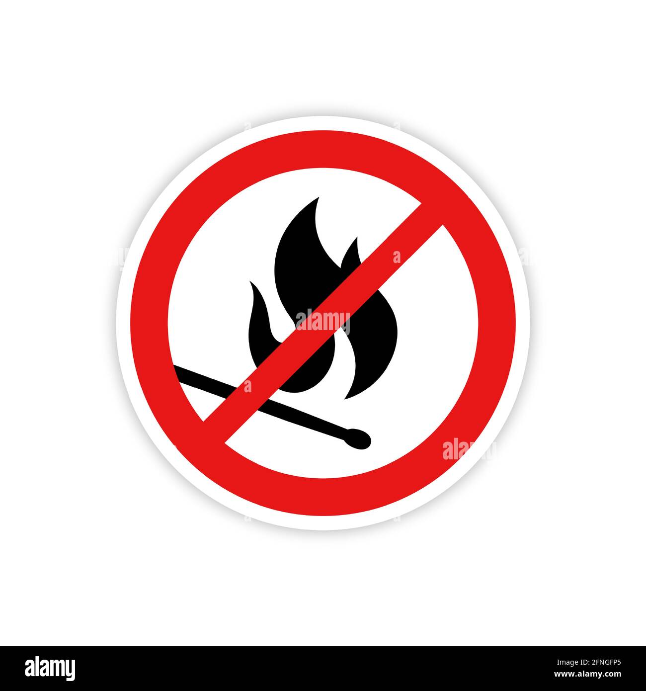 No flames sign. A prohibition sign with a burning match symbol is