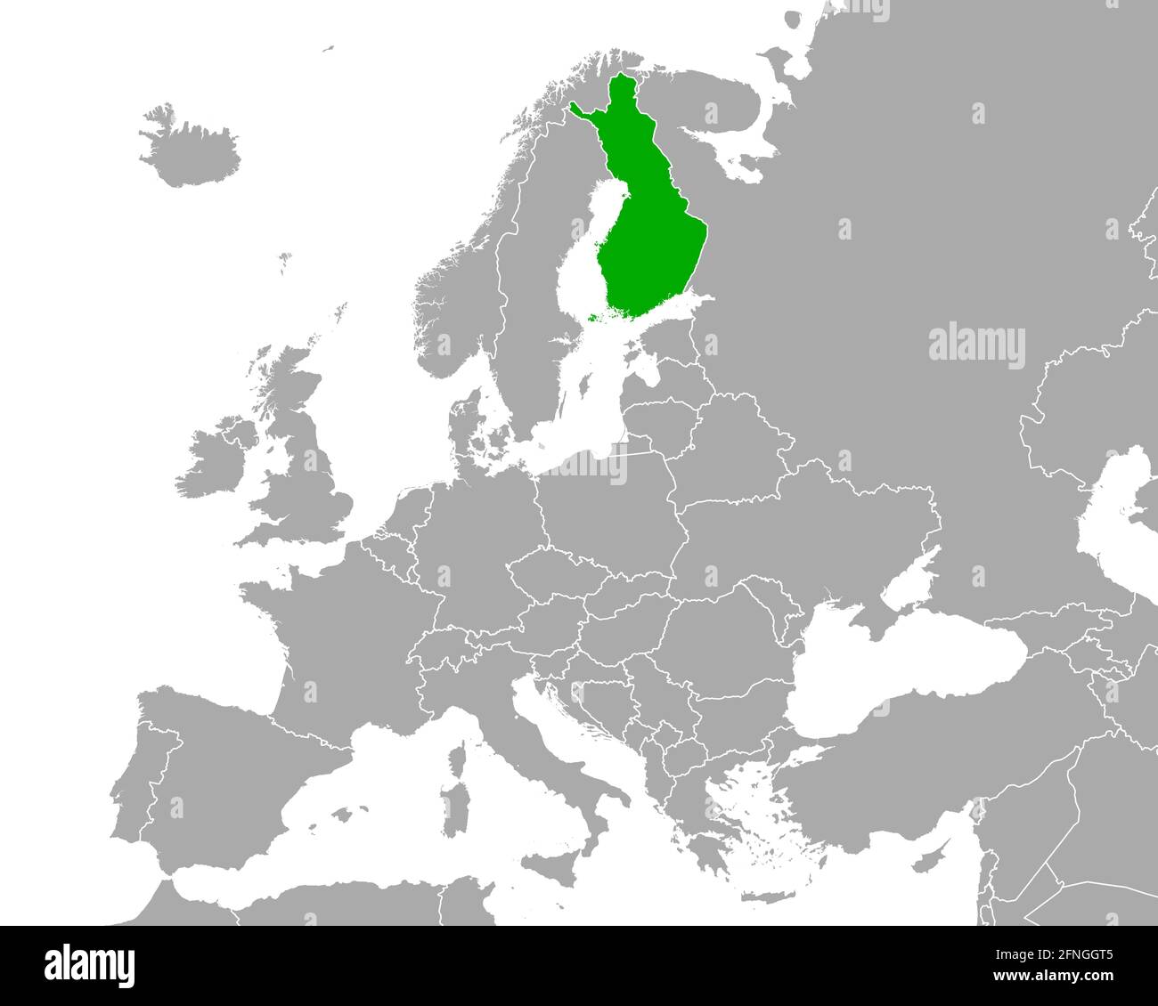 Finland On Map Of Europe Map Of Finland In Europe Stock Photo - Alamy